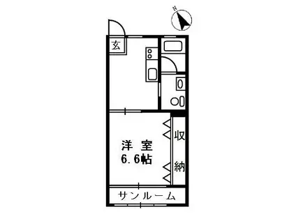 サクラハイツ(1K/2階)の間取り写真