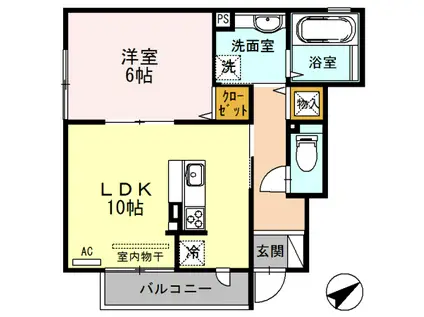 メゾングランジュ(1LDK/1階)の間取り写真