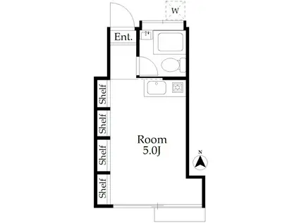 グリーンヒル(ワンルーム/1階)の間取り写真