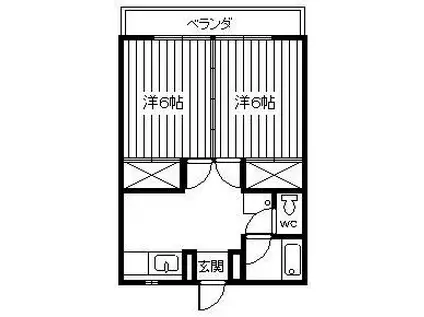 コーポ山広(2DK/1階)の間取り写真
