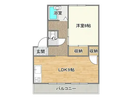 ウエストHILL21(2DK/1階)の間取り写真