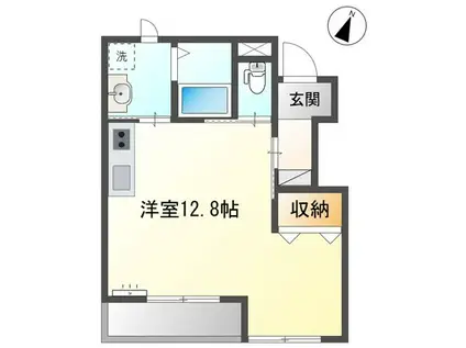 オータムガーデン(ワンルーム/1階)の間取り写真