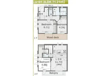 ドギーハウスG(3LDK/1階)の間取り写真