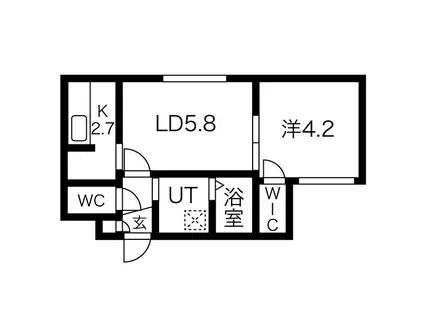 CAPELLA大通南(1LDK/1階)の間取り写真