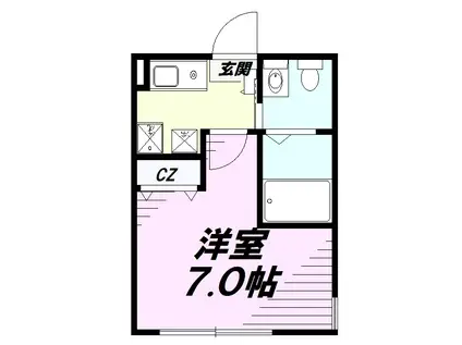 クレール北八王子(1K/1階)の間取り写真