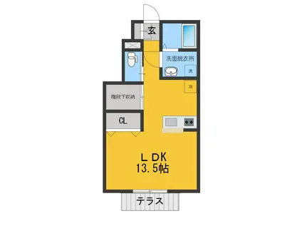 エスペランサ八幡(ワンルーム/1階)の間取り写真
