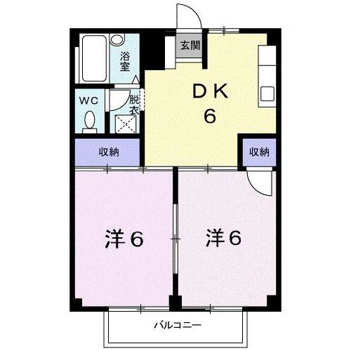 シティハイツ白石(2DK/2階)の間取り写真