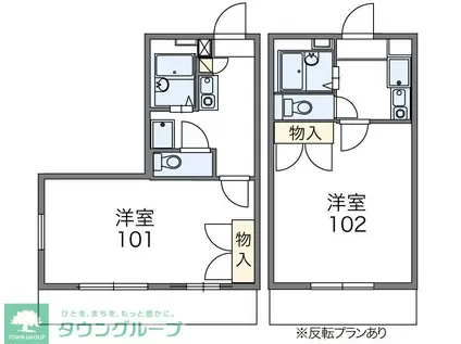 レオパレスホワイエIII(1K/2階)の間取り写真