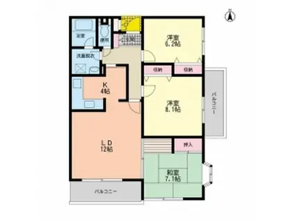 武蔵野パークヒルズ(3LDK/3階)の間取り写真