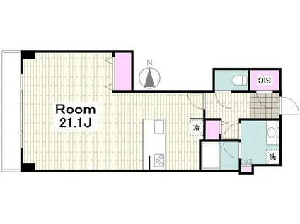 パシフィックロイヤルコートみなとみらい アーバンタワー(ワンルーム/19階)の間取り写真