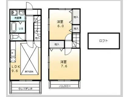 フガール(2LDK/1階)の間取り写真