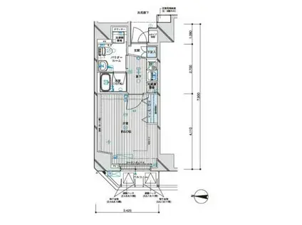 メインステージ亀戸IV(1K/3階)の間取り写真