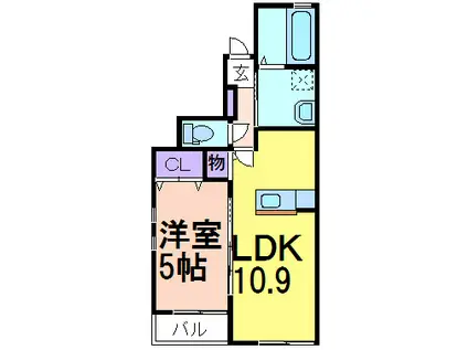 グリーンガーデンII(1LDK/1階)の間取り写真