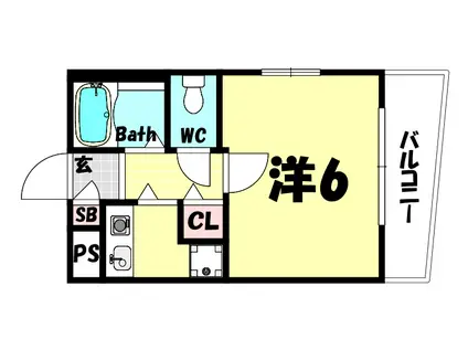 セビーヌ春日野道(1K/4階)の間取り写真