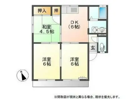 パレーシャル安原(3DK/2階)の間取り写真