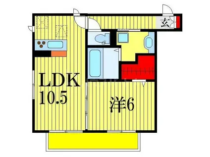 アイビーコートT(1LDK/2階)の間取り写真