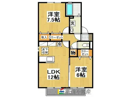 アンシャンテ(2LDK/1階)の間取り写真