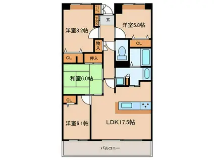 シティコーポ荒子壱番館(4LDK/6階)の間取り写真