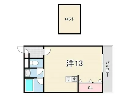 ドムール甲子園(1DK/5階)の間取り写真