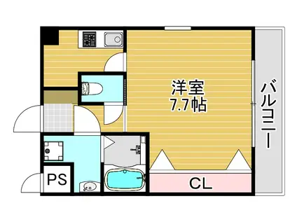ＪＲ東西線 御幣島駅 徒歩7分 7階建 築19年(1K/5階)の間取り写真