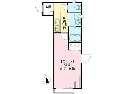 メゾン ド ロイヤル(1K/2階)の間取り写真