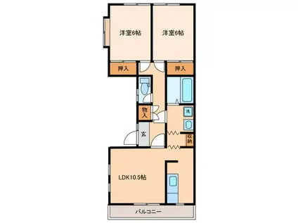 グリムハウス(2LDK/2階)の間取り写真