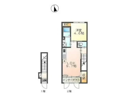 ウィステリアVII(1LDK/2階)の間取り写真