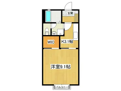 マストライフひたち野うしくB(1K/2階)の間取り写真