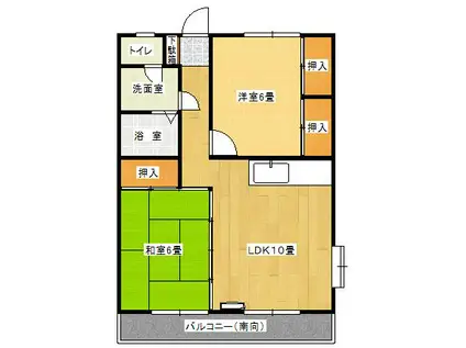 ハーミテージ(2LDK/1階)の間取り写真