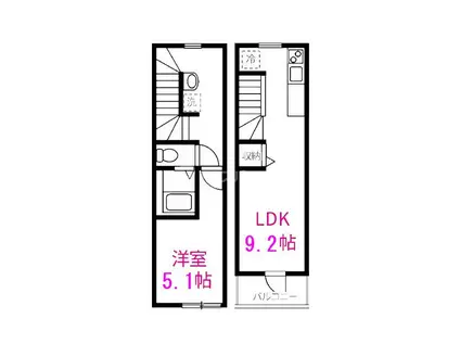 マーレ東武練馬(1LDK/2階)の間取り写真