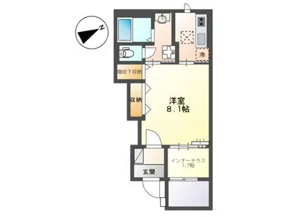 プラン デスポワール(1K/1階)の間取り写真