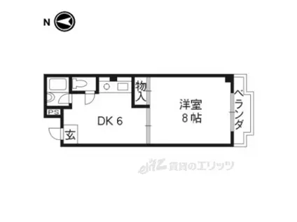 ジュネス新町(1DK/1階)の間取り写真