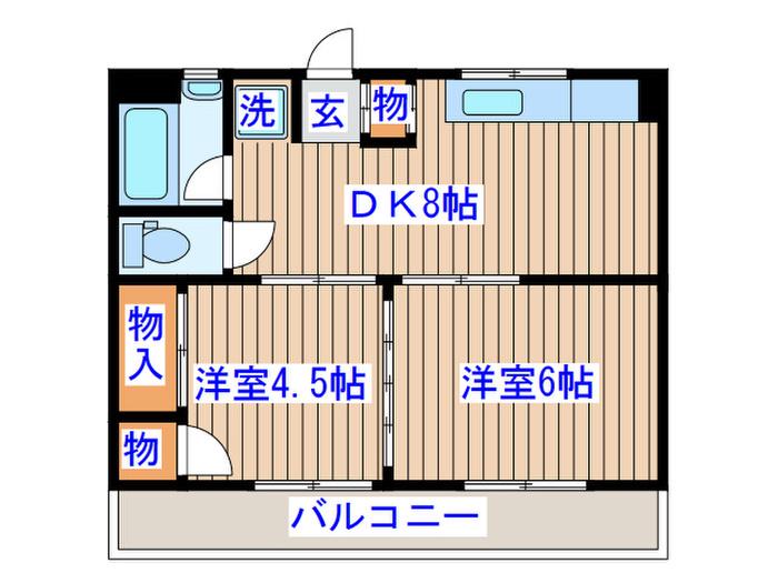 長刀丁アネックス(2DK/3階)の間取り写真