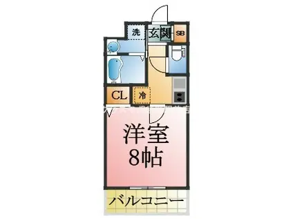 クレアドル須磨(1K/2階)の間取り写真