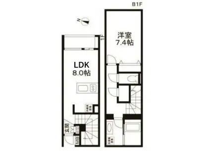 LEGALAND参宮橋(1LDK/1階)の間取り写真