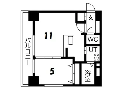 ブロス・ラ・リベルタ(1LDK/8階)の間取り写真