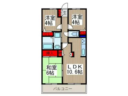 マ・メゾン寿(3LDK/6階)の間取り写真