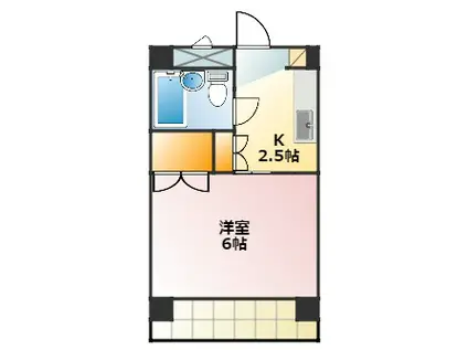 サンライフ堂坂A(1K/2階)の間取り写真