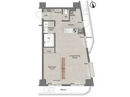 PATH高円寺(ワンルーム/3階)の間取り写真