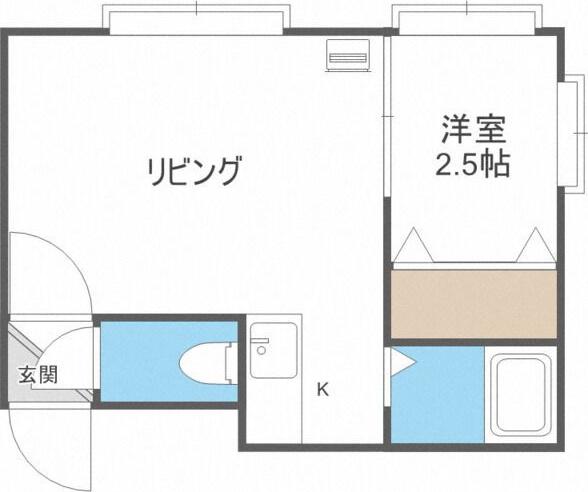 アークコート菊水(1DK/3階)の間取り写真