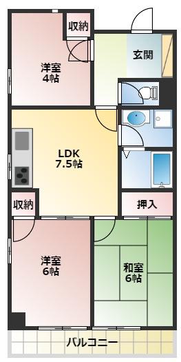AQUA明石大久保(3LDK/2階)の間取り写真