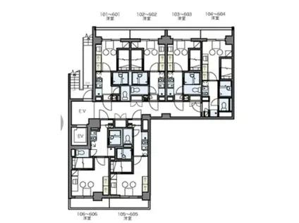 レオパレスフラット浜松町(1K/5階)の間取り写真