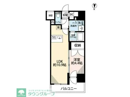 プレール・ドゥーク亀戸VI(1LDK/4階)の間取り写真