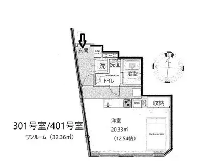 MAISON BELLE VIE SHIMOKITAZAWA(ワンルーム/3階)の間取り写真