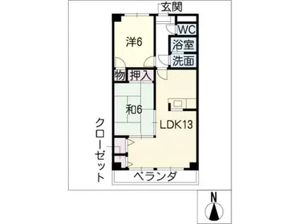 エスペランサ(2LDK/2階)の間取り写真