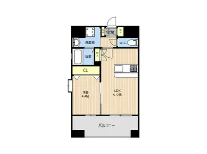 LIBTH別府(1LDK/5階)の間取り写真