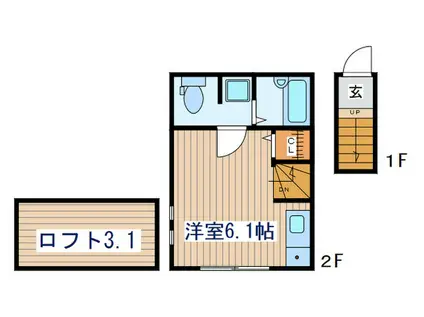 コンフォート若宮(ワンルーム/2階)の間取り写真