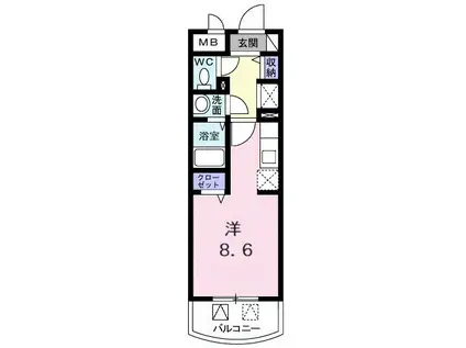 エスタシオン(ワンルーム/5階)の間取り写真