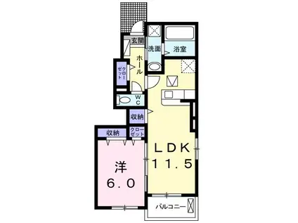 コロレ I(1LDK/1階)の間取り写真