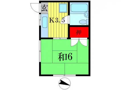 第二横須賀コーポ(1K/1階)の間取り写真